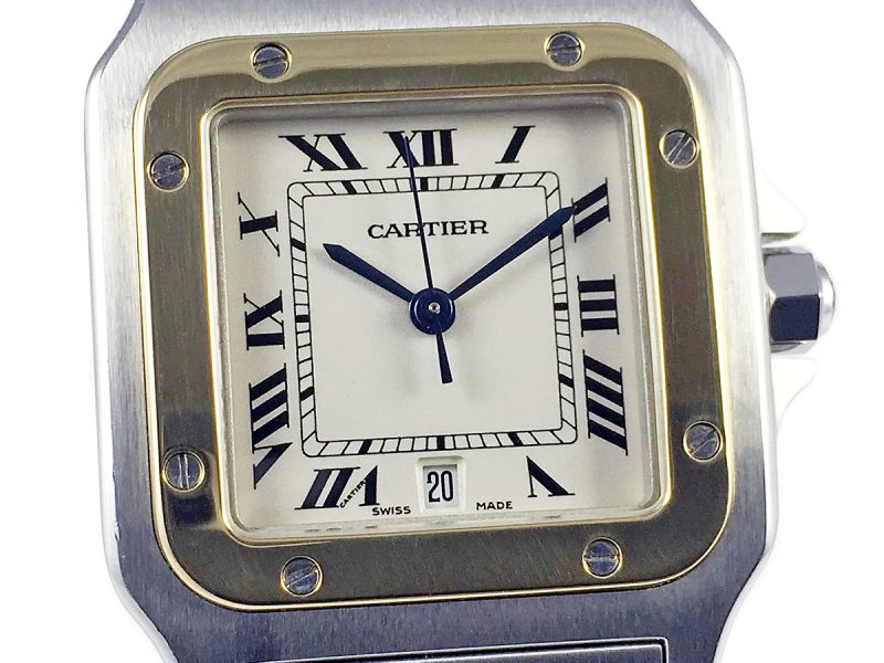 RELOJ Cartier Santos Galbée Quartz Yellow Gold & Steel - ref. 1566 - Imagen 10