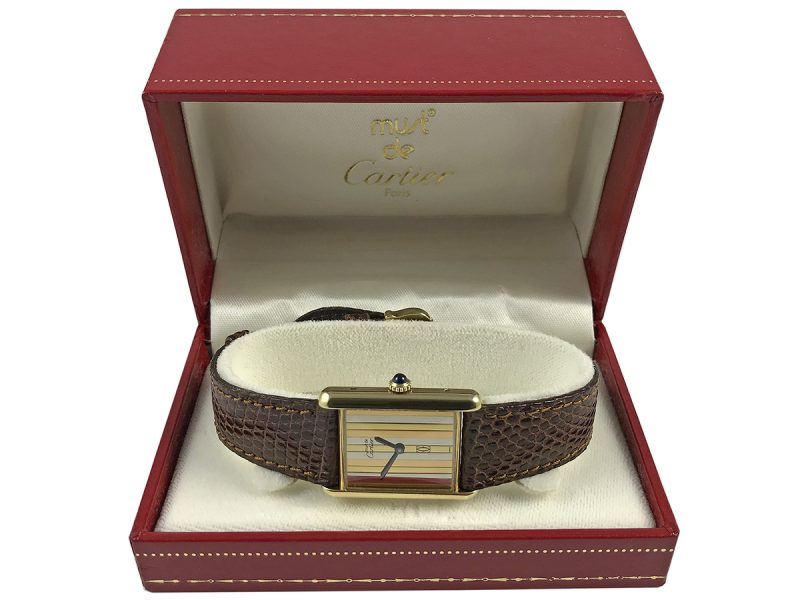 RELOJ Cartier Must De Cartier Tank Manual Gold Plated 925 - Imagen 12