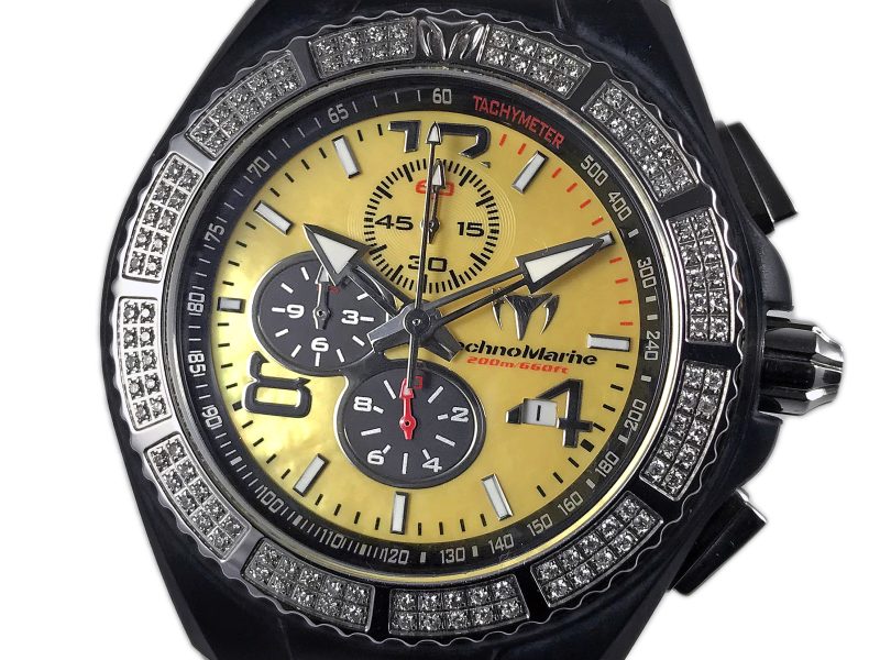 RELOJ Technomarine Cruise Chronograph Yellow Mop Dial Diamonds Bezel
