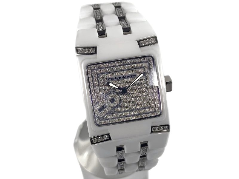 RELOJ Technomarine Square Women's 308002 BlackSnow Mini Diamond White - Imagen 7