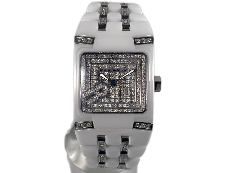 RELOJ Technomarine Square Women's 308002 BlackSnow Mini Diamond White - Imagen 8