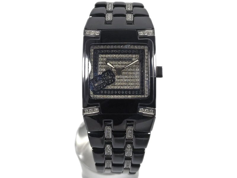 RELOJ TechnoMarine Square Women's 308002 BlackSnow Mini Diamond - Imagen 9
