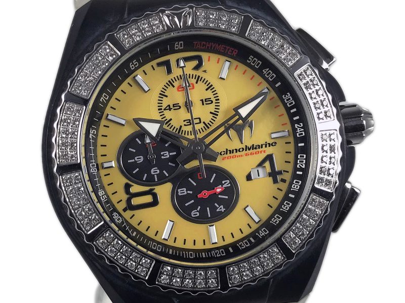 RELOJ Technomarine Cruise Chronograph Yellow Mop Dial Diamonds Bezel - Imagen 10