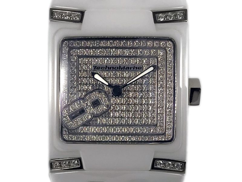 RELOJ Technomarine Square Women's 308002 BlackSnow Mini Diamond White - Imagen 11