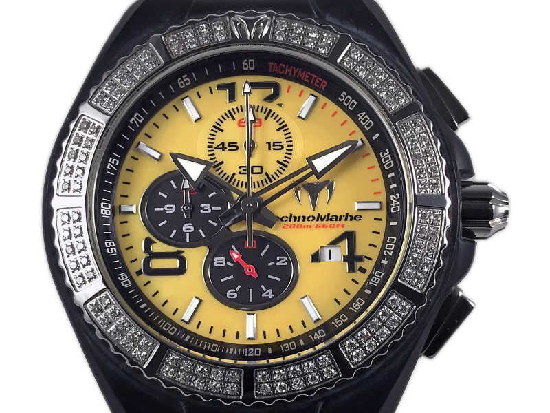 RELOJ Technomarine Cruise Chronograph Yellow Mop Dial Diamonds Bezel - Imagen 11
