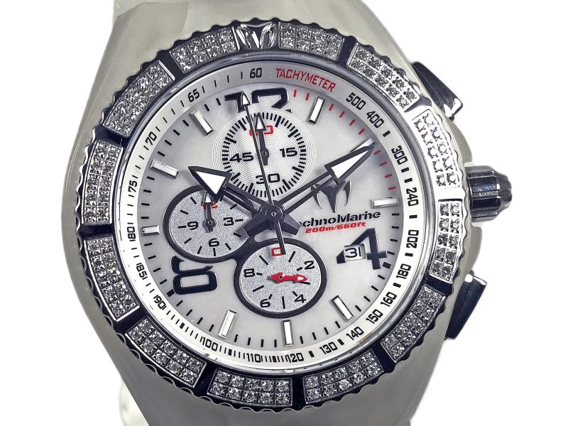 RELOJ Technomarine Cruise White Chronograph Mop Dial Diamond Bezel - Imagen 11