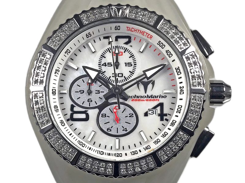 RELOJ Technomarine Cruise White Chronograph Mop Dial Diamond Bezel - Imagen 12