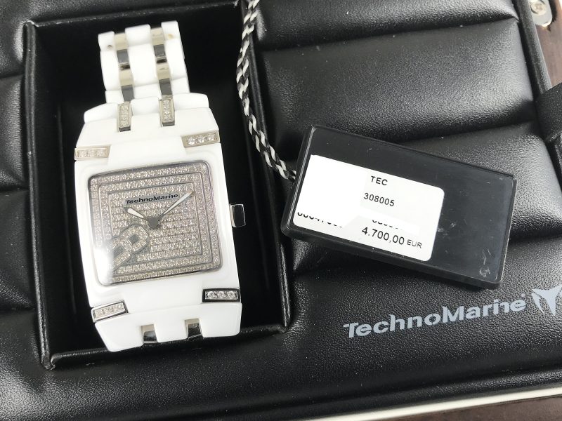 RELOJ Technomarine Square Women's 308002 BlackSnow Mini Diamond White - Imagen 14